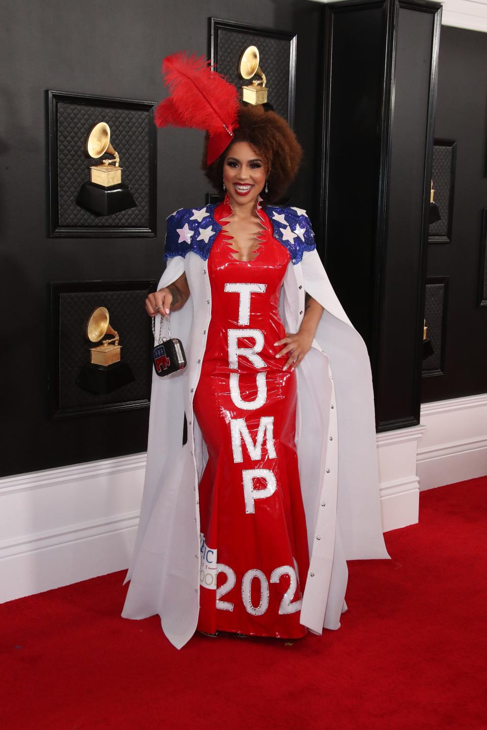 Joy Villa arrives on the red carpet during the 62nd annual Grammy Awards on Jan. 26, 2020.