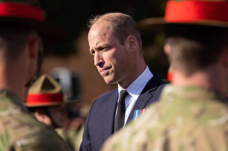 Prince William on Tuesday backed out of a memorial service for his godfather, King Constantine II of Greece. File Photo by UK Ministry of Defense/UPI