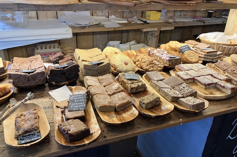 The bulging, sweet counter at Popty'r Dref on Smithfield Street, Dolgellau