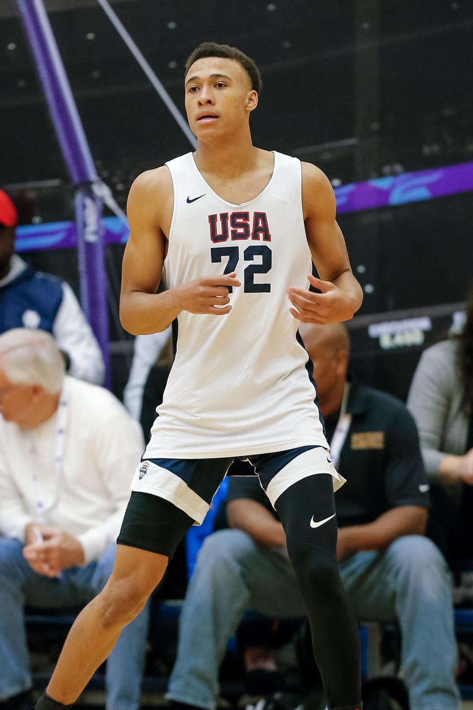 USA Men's Junior National Team participant RJ Hampton participates in minicamp at the U.S. Olympic Training Center in Colorado Springs, Colorado, on Oct. 6, 2018.