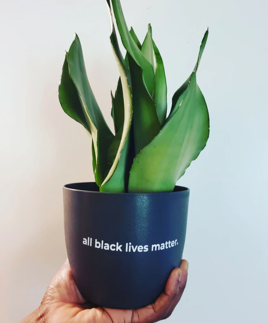 Rooted In Blk strives to make high quality planters that speak to Black history, hearts and collective contributions to contemporary popular culture. Shop this <a href="https://fave.co/2JJK2uE" target="_blank" rel="noopener noreferrer">All Black Lives Matter planter for $19 </a>at <a href="https://fave.co/3g0dbh9" target="_blank" rel="noopener noreferrer">Rooted In Blk</a>