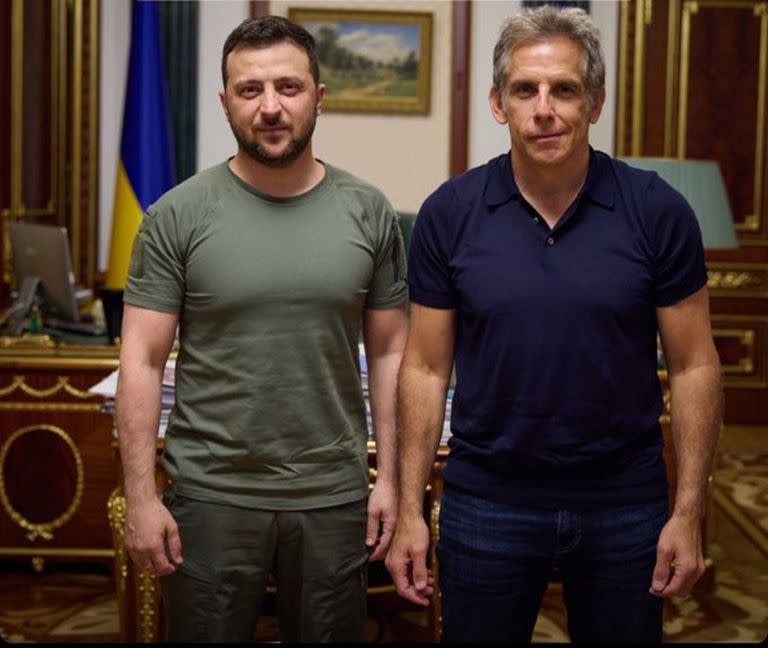 Zelensky y Ben Stiller en el Palacio de Gobierno de Kiev