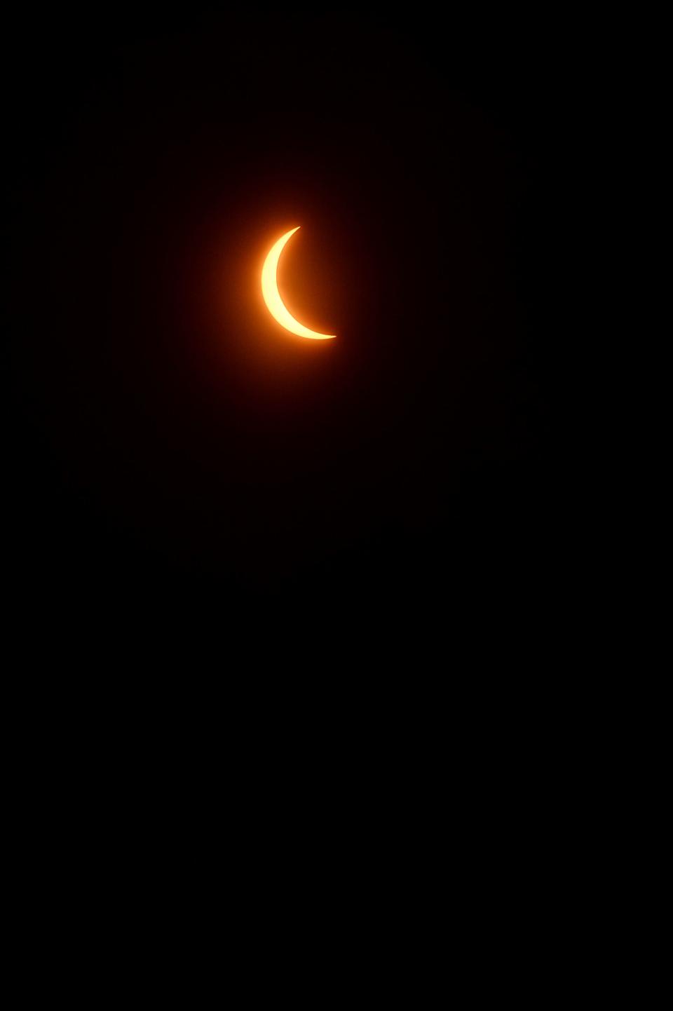 The eclipse is seen from the NC Arboretum, April 8, 2024.