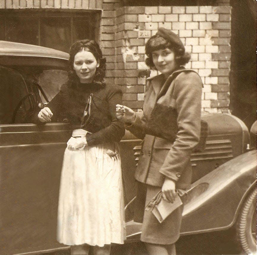 A historical photo of Katja Caselles, left, and Lisa Gervai Egler, Nina Schuessler's mother, the WWII resistance fighters who are the subjects of the world premiere play "Red Swans."