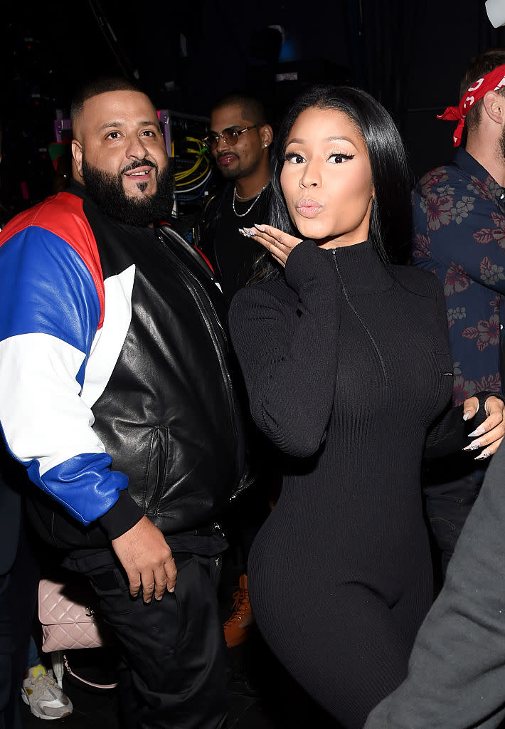 DJ Khaled and Nicki Minaj appear together at the 2016 American Music Awards on Nov. 20, 2016. (Photo: Frazer Harrison/AMA2016/Getty Images for dcp)