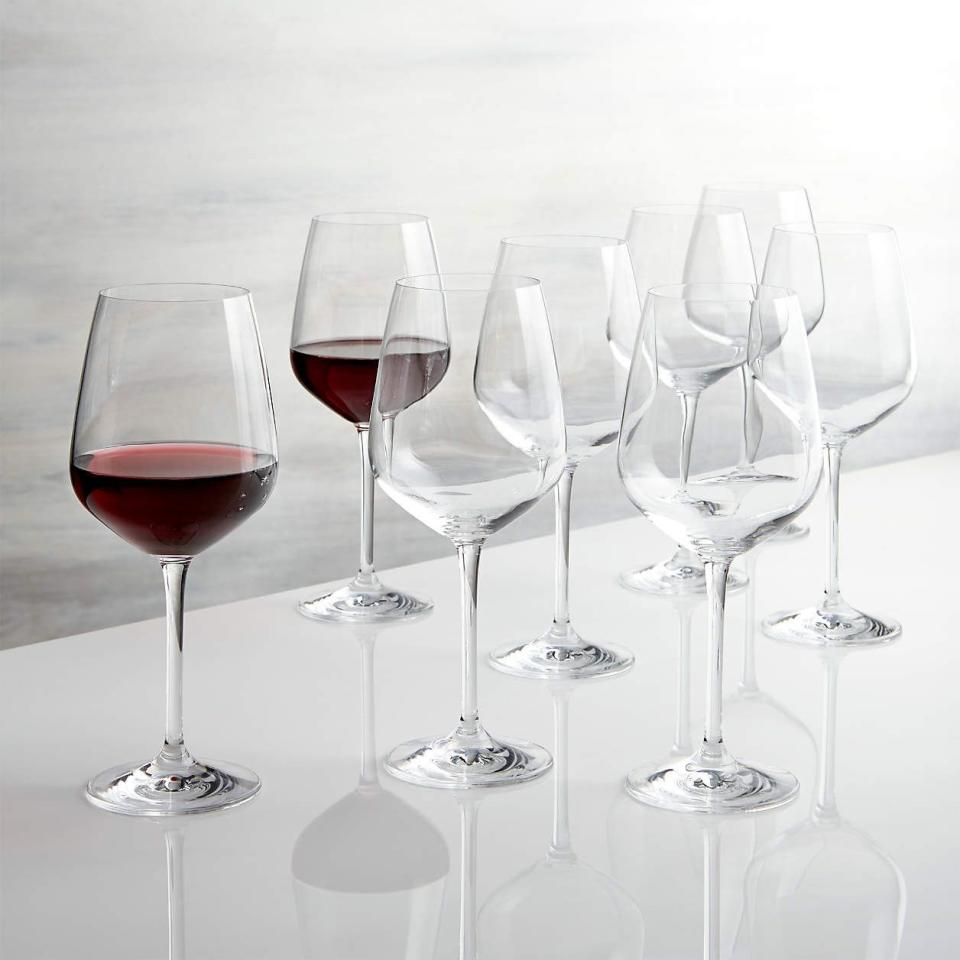 3) Nattie Red Wine Glasses, Set of 8