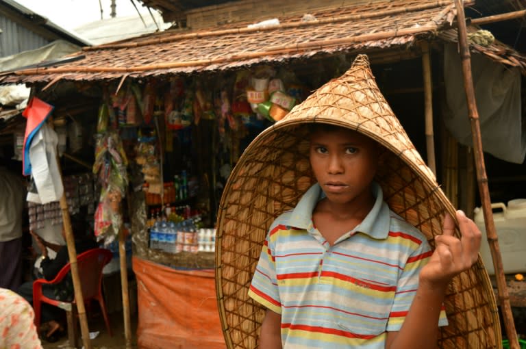 A Muslim Rohingya at a market in Sittwe, located in western Myanmar's Rakhine State