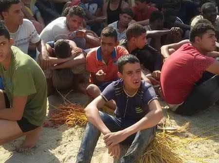 Rescued migrants from a boat that capsized in the Mediterranean Sea are pictured in Al-Beheira, Egypt, September 21, 2016. REUTERS/Stringer