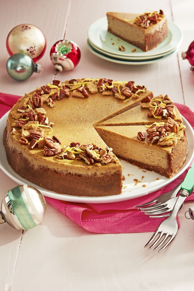 Gingerbread Cheesecake with Pecan-Graham Crust