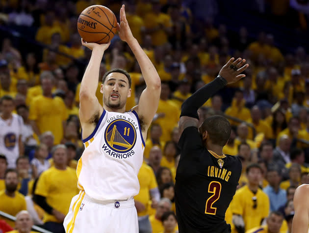 Klay Thompson, brilliant so far in the 2017 Finals. (Getty Images)