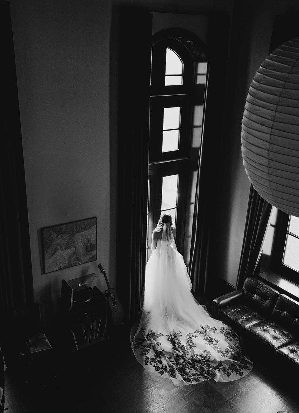 A formal bridal portrait taken at the Ace Hotel in New Orleans.