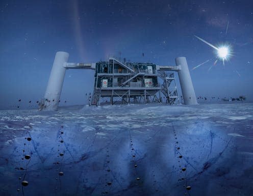 <span class="caption">Artist's impression based on real picture of Icecube lab.</span> <span class="attribution"><span class="source">IceCube/NSF</span></span>