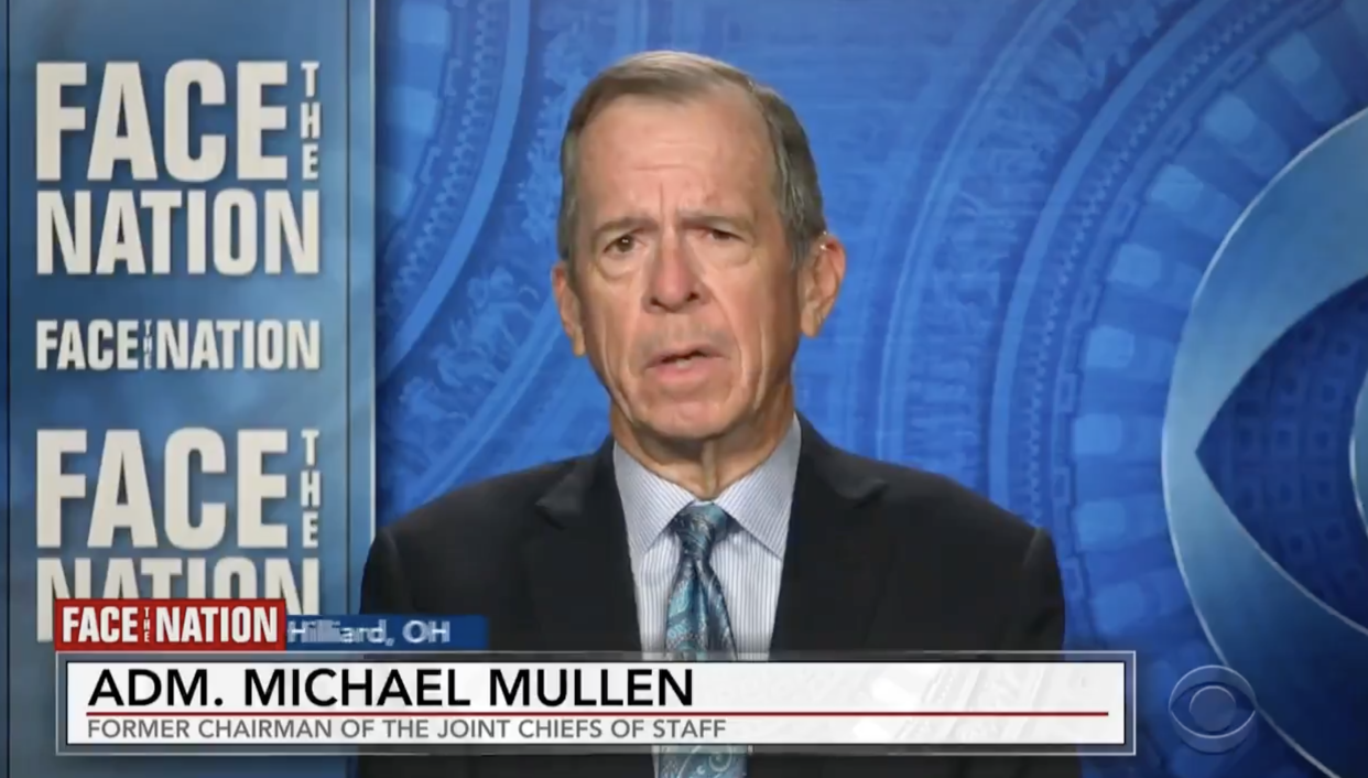 Retired Adm. Michael Mullen on CBS. (Screenshot: Twitter/@FaceTheNation)