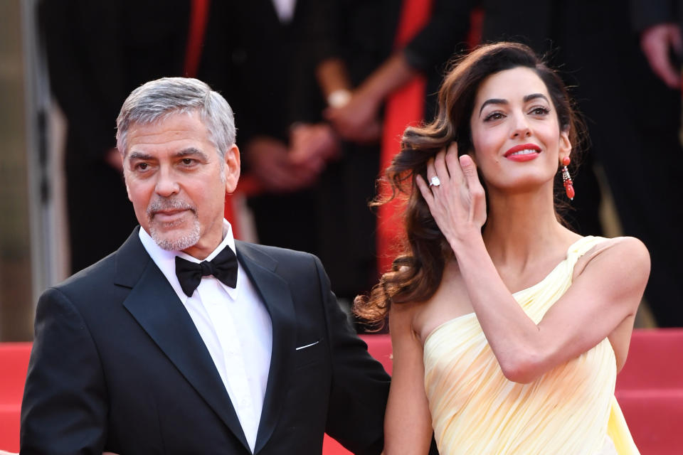 Actor George Clooney and his wife Amal Clooney attend the 'Money Monster' premiere during the 69th annual Cannes Film Festival at the Palais des Festivals on May 12, 2016 in Cannes, . (Photo by Venturelli/WireImage)
