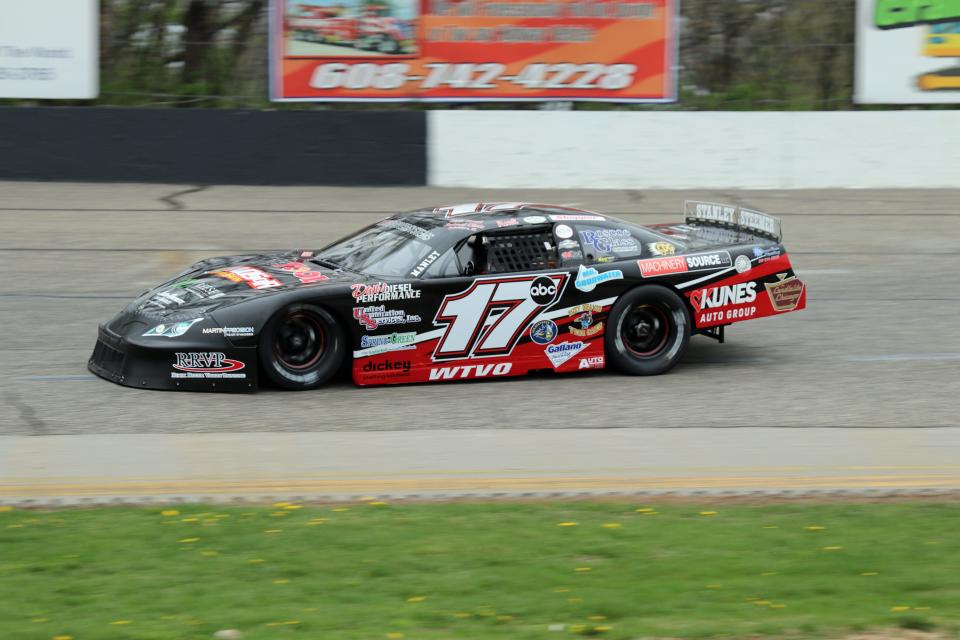 Max Kahler races around the track at the Rockford Speedway this summer.