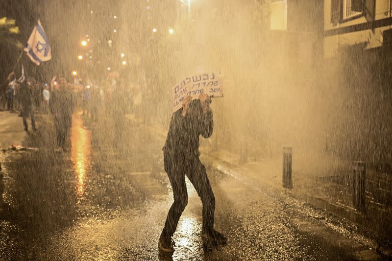 Protest against Israeli Prime Minister Benjamin Netanyahu's government in Tel Aviv