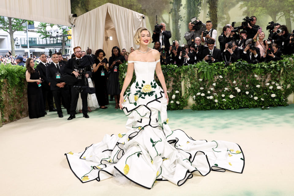 Gigi Hadid on the Met Gala red carpet.