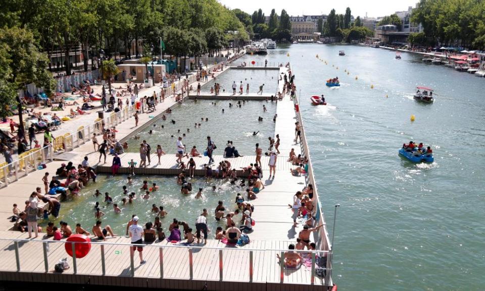 The temporary floating structure is part of the summer festival Paris Plages