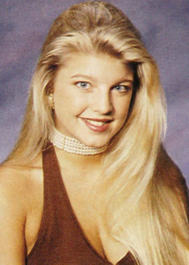 Fergie looked like she belonged in a beauty pageant in her high school photo. 