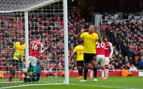 Troy Deeney's penalty miss united the Arsenal supporters - Credit: Getty Images