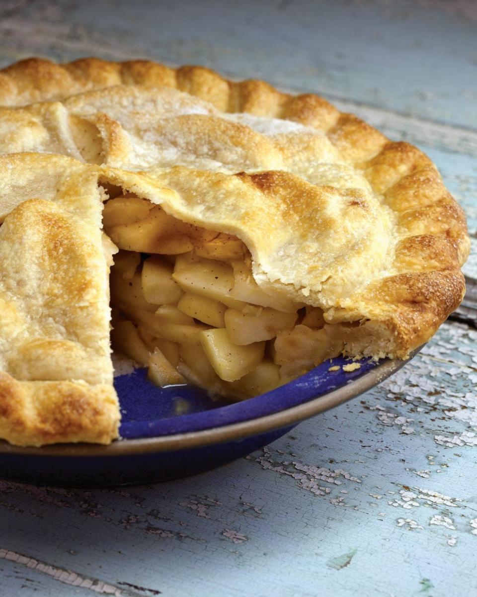 PHOTO:  Cookbook author and food editor Amy Traverso's Blue Ribbon Deep-Dish Apple Pie. (Squire Fox)