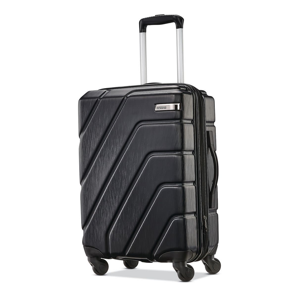 product shot of black luggage by american tourister