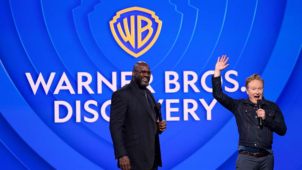  Shaquille O'Neal and Conan O'Brien at the Warner Bros. Discovery upfront. 