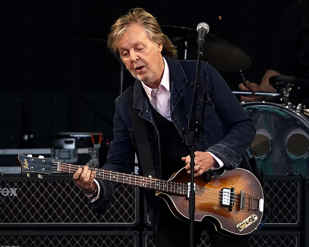 Boston, MA - June 7: Paul McCartney in concert at Fenway Park in Boston on June 7, 2022. (Photo by Barry Chin/The Boston Globe via Getty Images)