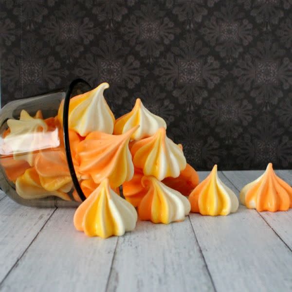 Candy Corn Meringue Swirls