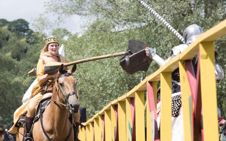 Banners fly during the jousting at Linlithgow Palace - Michael McGurk