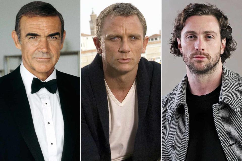 <p>Bob Penn/Sygma via Getty; Jay Maidment/Eon/Danjaq/Sony/Kobal/Shutterstock; Vittorio Zunino Celotto/Getty </p> Sean Connery, Daniel Craig and Aaron Taylor-Johnson