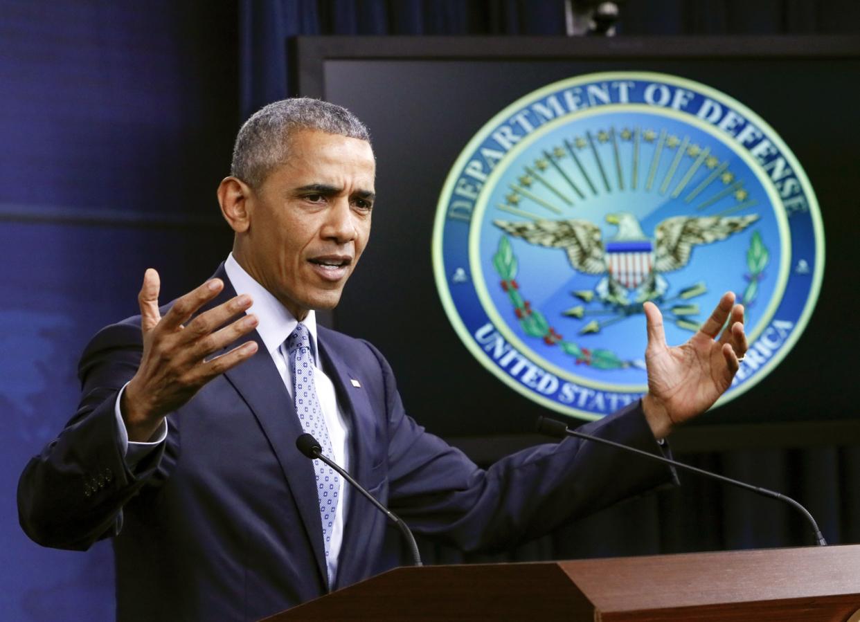 President Barack Obama talks about the war on terrorism and efforts to degrade and destroy the Islamic State group, during a news conference at the Pentagon in Washington on Aug. 4, 2016. (Photo: J. Scott Applewhite/AP)