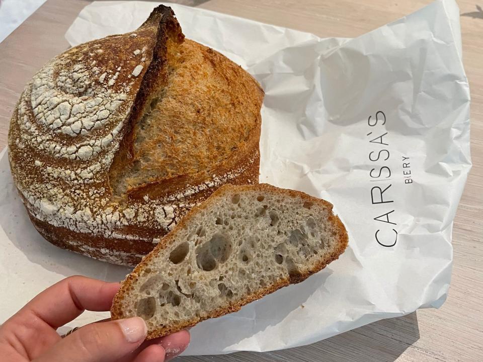 sourdough bread from Carissa's bakery in the Hamptons