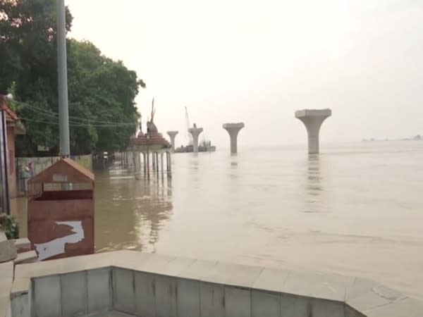 Water level of Ganga River rises above normal in Patna, Bihar(Photo/ANI) 