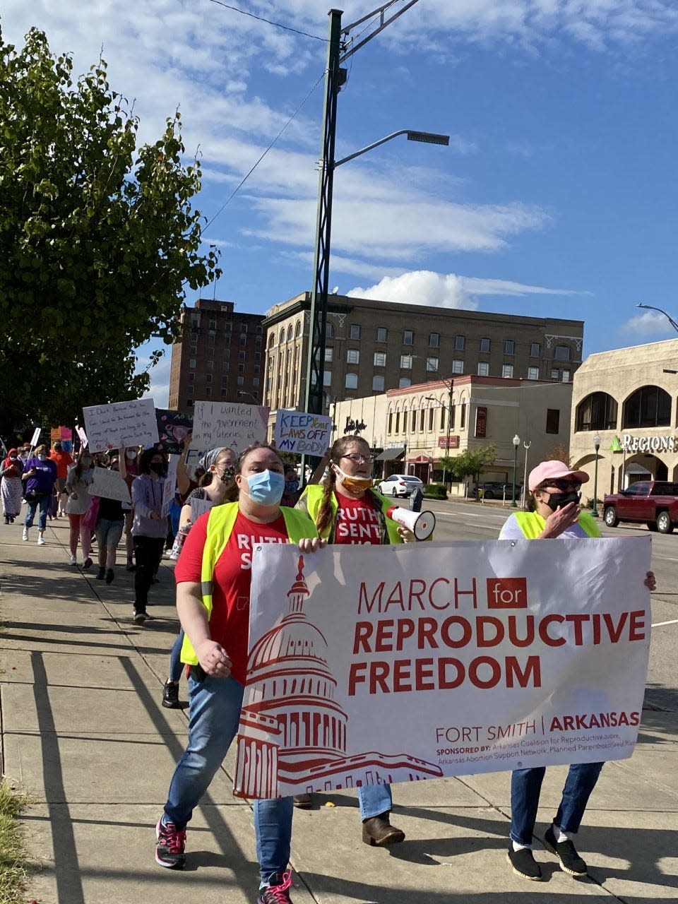 About 100 people march for their reproductive rights Oct. 2.