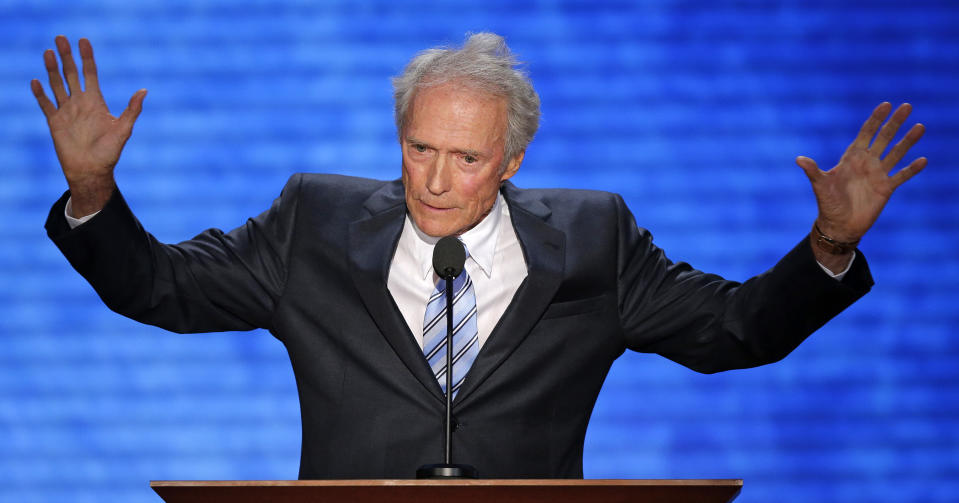 Actor Clint Eastwood addresses the Republican National Convention in Tampa, Fla., on Thursday, Aug. 30, 2012. (AP Photo/J. Scott Applewhite)