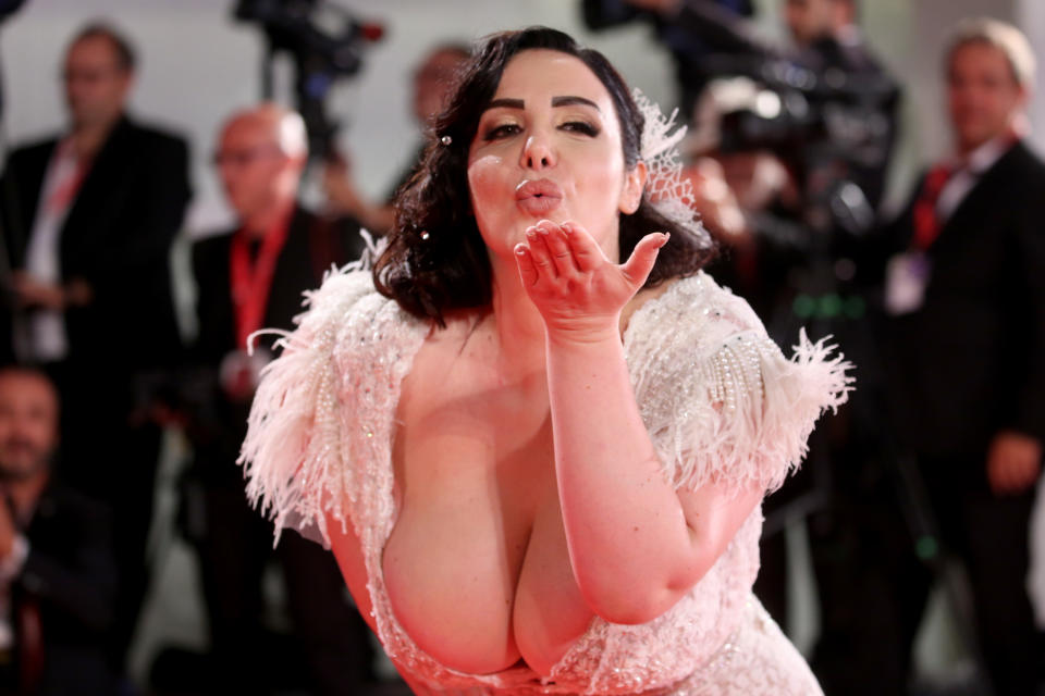 VENICE, ITALY - AUGUST 29: Francesca Giuliano walks the red carpet ahead of the "Ad Astra" screening during during the 76th Venice Film Festival at Sala Grande on August 29, 2019 in Venice, Italy. (Photo by Franco Origlia/Getty Images)