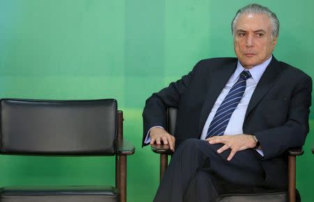 Brazil's Vice President Michel Temer is pictured at the Planalto Palace in Brasilia, Brazil, in this March 2, 2016 file photo. REUTERS/Adriano Machado/Files