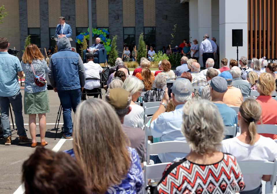 Mayor David Holt speaks Wednesday at the opening of the YMCA Healthy Living Center.