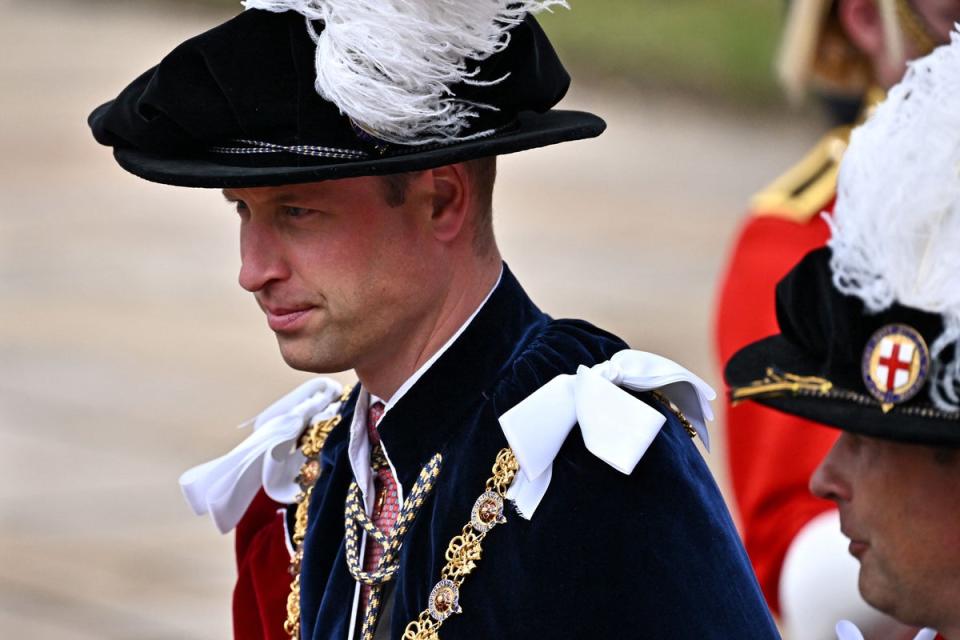 Prince William, Duke of Cambridge (L) and Britain's Prince Edward, Earl of Wessex arrive at St George's Chapel (POOL/AFP via Getty Images)