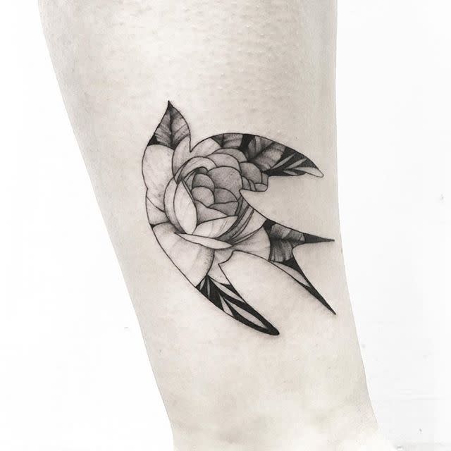 <p>This gorgeous sparrow combines two popular tattoo designs into one, incredibly detailed piece of art. </p><p><a href="https://www.instagram.com/p/BtWW6FOldi8/" rel="nofollow noopener" target="_blank" data-ylk="slk:See the original post on Instagram;elm:context_link;itc:0;sec:content-canvas" class="link ">See the original post on Instagram</a></p>