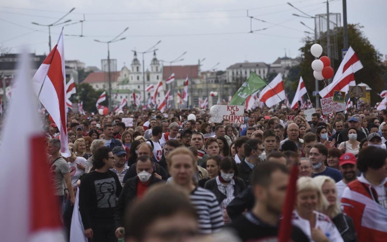 Protesters in Minsk - Marina Serebryakova/Anadolu Agency via Getty Images