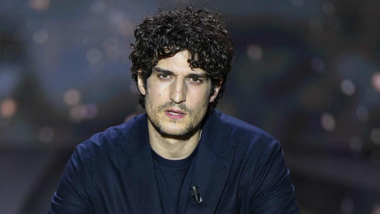 French actor Louis Garrel delivers a speech on stage during the 46th edition of the Cesar Film Awards ceremony at The Olympia concert venue in Paris on March 12, 2021. (Photo by Bertrand GUAY / POOL / AFP)