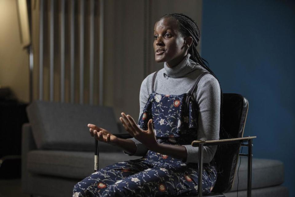 Climate activist Vanessa Nakate of Uganda speaks during an interview with The Associated Press in New York on Wednesday, Sept. 14, 2022. Nakate was appointed to serve as this year’s UNICEF Goodwill Ambassador. (AP Photo/Robert Bumsted)