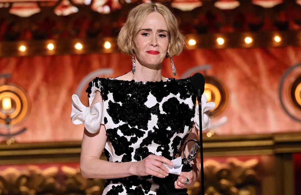 <p>Theo Wargo/Getty</p> Sarah Paulson at the Tony Awards June 16