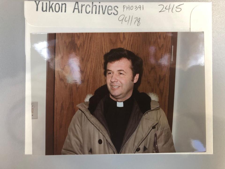 David Norton pictured in a 1983 photo from the Anglican Church Yukon diocese's archives. The caption describes Norton is a priest and an 'Indian Ministry Coordinator.' (Yukon Archives/Anglican Church, Diocese of Yukon Records, 94/78 #2415 - image credit)