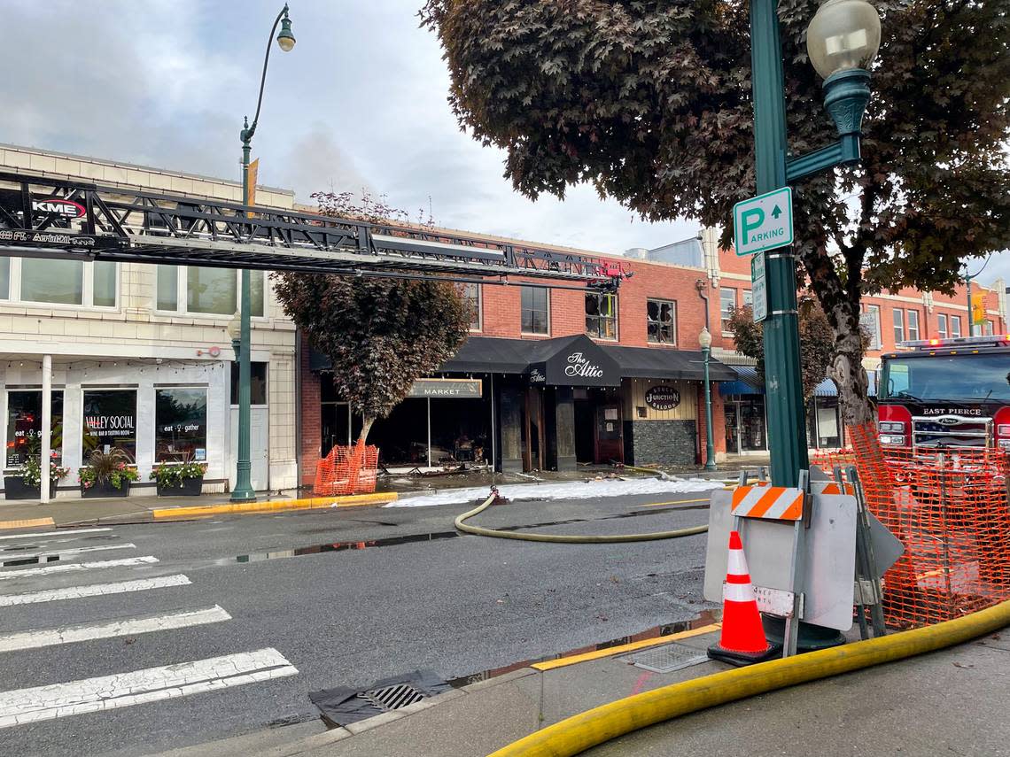 The Sumner Main Street fire damaged Whispering Hills Market LLC, The Attic, Stuck Junction Saloon and a few office spaces.