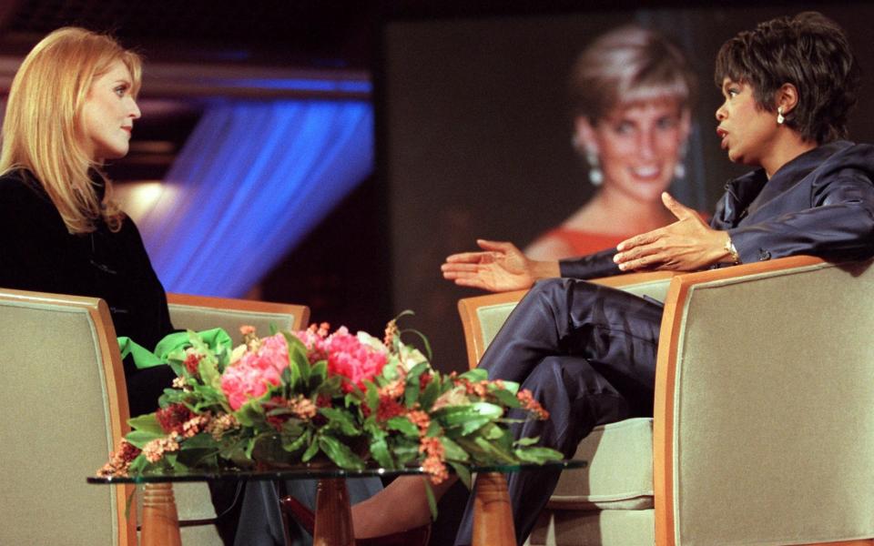 Oprah interviewing Sarah Ferguson in 1997 - George Burns
