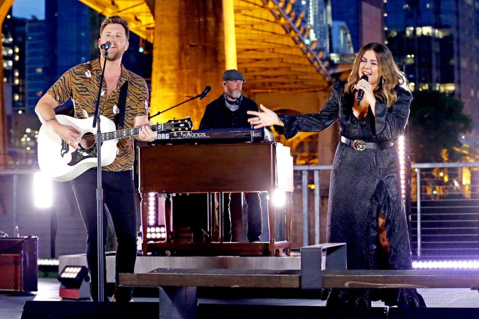 <p>Set against Nashville’s skyline, the country band — made up of Hillary Scott, Charles Kelley, and Dave Haywood — energized the show with their waterfront performance of “Like A Lady."</p>