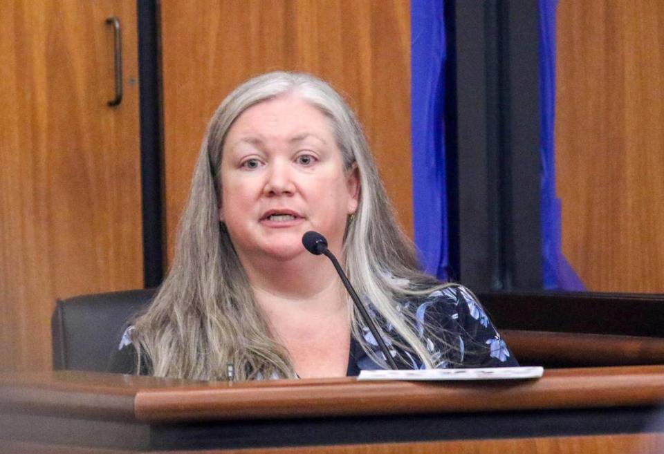 Expert witness Verona Herrea testifies about blood samples tested from items during the trial of Nathaniel Rowland on Friday, July 23, 2021 in Richland County Circuit Court. Rowland is accused of killing Samantha Josephson after luring her into his car.